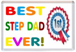 Best Step Dad Ever - Jumbo Fridge Magnet Gift Present Birthday Xmas Christmas Fathers Day