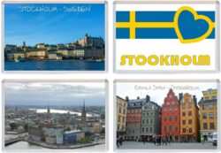 Stockholm - Sweden - 4 PACK - Jumbo Fridge Magnet Souvenir Gift Present