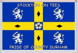 Stockton on Tees - Pride of County Durham Flag - Jumbo Fridge Magnet Souvenir Gift Present