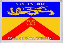 Stoke on Trent - Pride of Staffordshire County Flag - Jumbo Fridge Magnet Souvenir Gift