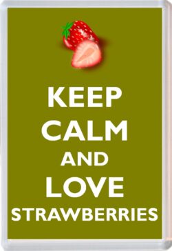 Keep Calm and Love Strawberries - Jumbo Fridge Magnet Souvenir Gift Present