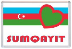 Sumqayit - Love Azerbaijan Towns & Cities Flag - Jumbo Fridge Magnet Souvenir Gift Present