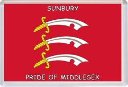 Sunbury - Pride of Middlesex County Flag - Jumbo Fridge Magnet Souvenir Gift