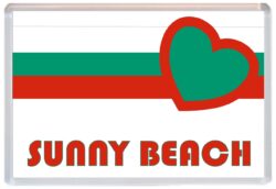 Sunny Beach - Love Bulgaria/Bulgarian Towns & Cities Flag - Jumbo Fridge Magnet Souvenir Gift Present