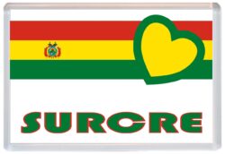 Surcre - Love Bolivia/Bolivian Towns & Cities Flag - Jumbo Fridge Magnet Souvenir Gift Present