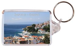 Skiathos - Greece ? Double Sided Large Keyring Key Fob Chain Ring Gift Present Souvenir
