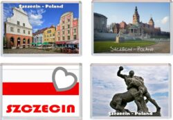 Szczecin - Poland - 4 PACK - Jumbo Fridge Magnet Souvenir Gift Present