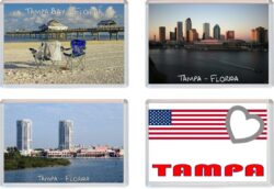 Tampa Bay - Florida - USA - 4 PACK - Jumbo Fridge Magnet Souvenir Gift Present