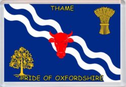 Thame - Pride of Oxfordshire County Flag - Jumbo Fridge Magnet Souvenir Gift