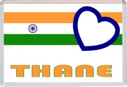 Thane - Love Indian/Indian Towns & Cities Flag - Jumbo Fridge Magnet Souvenir Gift Present