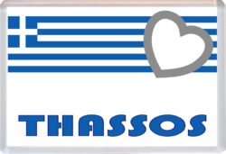 Thassos - Love Greece/Greek Towns & Cities Flag - Jumbo Fridge Magnet Souvenir Gift Present