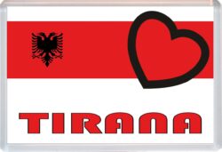 Tirana - Love Albania Towns & Cities Flag - Jumbo Fridge Magnet Souvenir Gift Present