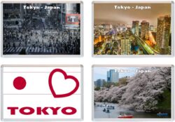 Tokyo - Japan - 4 PACK - Jumbo Fridge Magnet Souvenir Gift Present