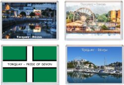 Torquay - Devon - 4 PACK - Jumbo Fridge Magnet Souvenir Gift Present