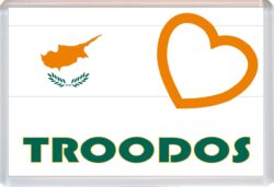 Troodos - Love Cyprus/Cypriot Towns & Cities Flag - Jumbo Fridge Magnet Souvenir Gift Present