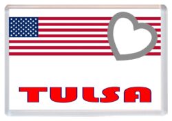 Tulsa - Love USA/United States of America Towns & Cities Flag - Jumbo Fridge Magnet Souvenir Gift