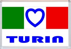 Turin - Love Italy/Italian Towns & Cities Flag - Jumbo Fridge Magnet Souvenir Gift Present