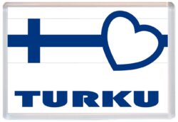 Truku - Love Finland/Finnish Towns & Cities Flag - Jumbo Fridge Magnet Souvenir Gift Present