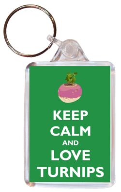Keep Calm and Love Turnips - Double Sided Large Keyring Key Ring Fob Chain Name Tag Gift Present Souvenir