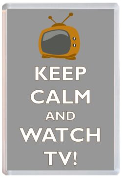 Keep Calm and Love Watch TV - Jumbo Fridge Magnet Souvenir Gift Present