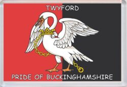 Twyford - Pride of Buckinghamshire County Flag - Jumbo Fridge Magnet Souvenir Gift Present