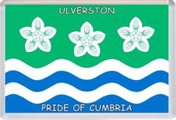 Ulvertston - Pride of Cumbria County Flag - Jumbo Fridge Magnet Souvenir Gift Present
