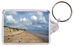 Utah Beach - France ? Double Sided Large Keyring Key Fob Chain Ring Gift Present Souvenir