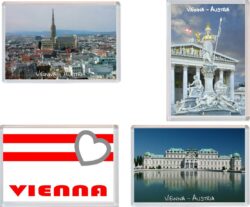 Vienna - Austria - 4 PACK - Jumbo Fridge Magnet Souvenir Gift Present