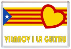 Vilanov I la Geltru - Love Catalonia Towns & Cities Flag - Jumbo Fridge Magnet Souvenir Gift Present
