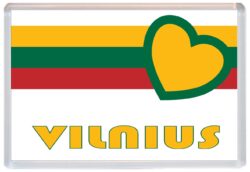 Vilnius - Love Lithuania/Lithuanian Towns & Cities Flag - Jumbo Fridge Magnet Souvenir Gift Present