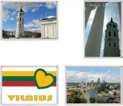 Vilnius - Lithuania - 4 PACK - Jumbo Fridge Magnet Souvenir Gift Present