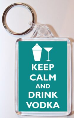 Keep Calm and Drink Vodka - Double Sided Large Keyring Key Ring Fob Chain Name Tag Gift Present Souvenir