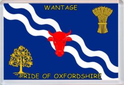 Wantage - Pride of Oxfordshire County Flag - Jumbo Fridge Magnet Souvenir Gift