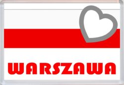 Warszawa - Love Poland/Polish Towns & Cities Flag - Jumbo Fridge Magnet Souvenir Gift Present