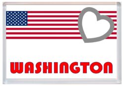 Washington - Love USA/United States of America Towns & Cities Flag - Jumbo Fridge Magnet Souvenir Gift