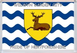 Welwyn Garden City - Pride of Hertfordshire County Flag - Jumbo Fridge Magnet Souvenir Gift Present
