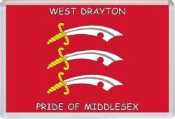West Drayton - Pride of Middlesex County Flag - Jumbo Fridge Magnet Souvenir Gift
