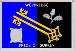 Weybridge - Pride of Surrey County Flag - Jumbo Fridge Magnet Souvenir Gift