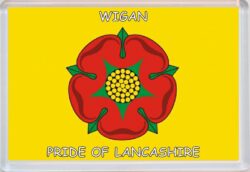 Wigan - Pride of Lancashire County Flag - Jumbo Fridge Magnet Souvenir Gift Present