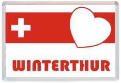 Winterthur - Love Swiss/Switzerland Towns & Cities Flag - Jumbo Fridge Magnet Souvenir Gift Present