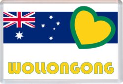 Wollongong - Love Australia/Australian Towns & Cities Flag - Jumbo Fridge Magnet Souvenir Gift Present