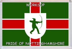 Worksop - Pride of Nottinghamshire County Flag - Jumbo Fridge Magnet Souvenir Gift