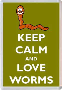 Keep Calm and Love Worms - Jumbo Fridge Magnet Souvenir Gift Present