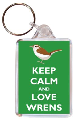 Keep Calm and Love Wrens - Double Sided Large Keyring Key Fob Chain Ring Gift Present Souvenir