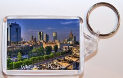Warsaw - Poland ? Double Sided Large Keyring Key Fob Chain Ring Gift Present Souvenir (a)
