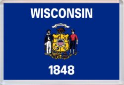 Wisconsin - USA State Flag - Jumbo Fridge Magnet Souvenir Gift Present