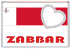 Zabbar - Love Malta/Maltese Towns & Cities Flag - Jumbo Fridge Magnet Souvenir Gift Present