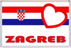 Zagreb - Love Croatia/Croatian Towns & Cities Flag - Jumbo Fridge Magnet Souvenir Gift Present