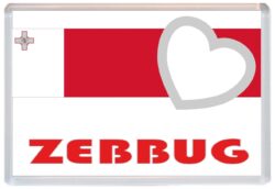 Zebbug - Love Malta/Maltese Towns & Cities Flag - Jumbo Fridge Magnet Souvenir Gift Present