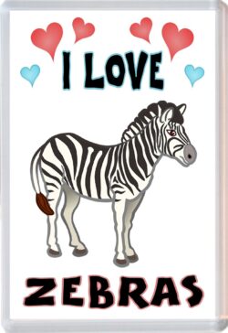 I Love Zebras - Jumbo Fridge Magnet Souvenir Gift Present